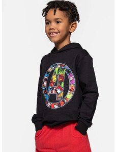 Otroški pulover Coccodrillo črna barva, s kapuco