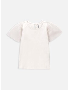 Otroška kratka majica Coccodrillo bež barva