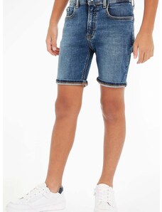 Otroške kratke hlače iz jeansa Calvin Klein Jeans mornarsko modra barva