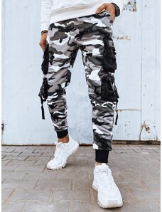 Dstreet Army bele jogger hlače z dekorativnimi elementi