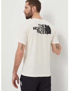 Bombažna kratka majica The North Face moška, bež barva, NF0A87EWQLI1