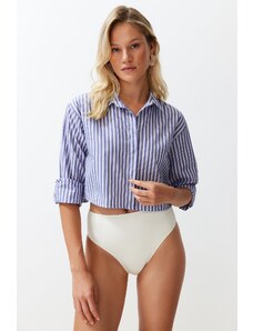 Trendyol Striped Woven Backless Linen Look Shirt