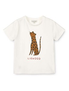 Otroška bombažna majica Liewood Apia Baby Placement Shortsleeve T-shirt bež barva