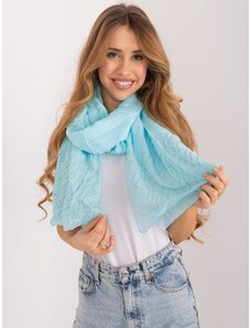 Fashionhunters Light blue viscose women's scarf with rhinestones