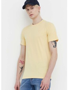 Bombažna kratka majica Hollister Co. moški, rumena barva