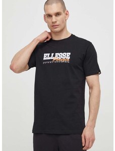 Bombažna kratka majica Ellesse Zagda T-Shirt moška, črna barva, SHV20122