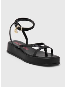 Usnjeni sandali Just Cavalli ženski, črna barva, 76RA3S75