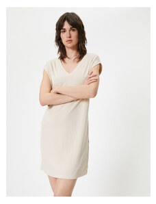 Koton V-Neck Short Sleeve Mini Dress