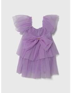 Otroška obleka Pinko Up vijolična barva