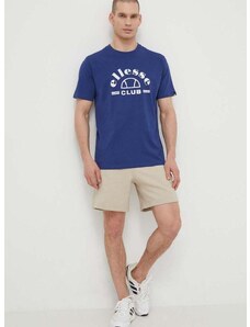 Bombažna kratka majica Ellesse Club T-Shirt moška, mornarsko modra barva, SHV20259