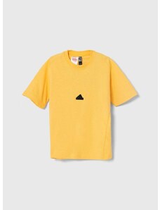 Otroška kratka majica adidas rumena barva
