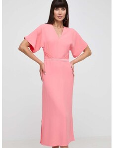 Obleka BOSS roza barva, 50512822