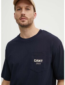 Kratka majica Gant moški, mornarsko modra barva