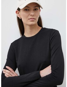 Majica z dolgimi rokavi Samsoe Samsoe ESTER ženska, črna barva, F00013211