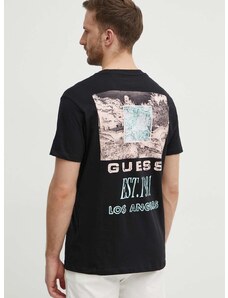 Bombažna kratka majica Guess moška, črna barva, M4GI30 I3Z14