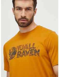Kratka majica Fjallraven Lush Logo T-shirt moška, rumena barva, F12600219