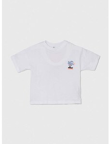 Otroška bombažna kratka majica zippy bela barva