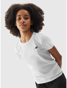 Girls' smooth T-shirt 4F - white