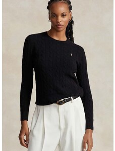 Volnen pulover Polo Ralph Lauren ženski, črna barva