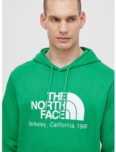 Bombažen pulover The North Face M Berkeley California Hoodie moški, zelena barva, s kapuco, NF0A55GFPO81