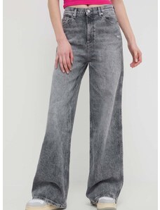 Kavbojke Tommy Jeans ženske, siva barva, DW0DW17607