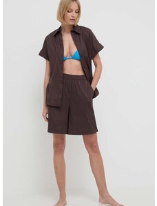 Srajca za na plažo Max Mara Beachwear ženska, rjava barva, 2416111019600