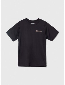 Otroška kratka majica Columbia Fork Stream Short S črna barva