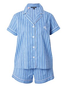Lauren Ralph Lauren Pižama mornarska / svetlo modra / off-bela