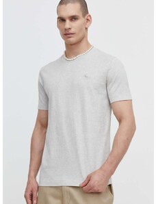 Bombažna kratka majica Abercrombie & Fitch moški, siva barva