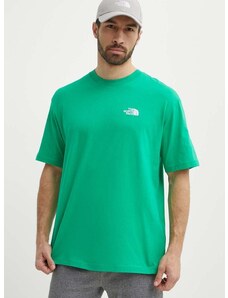 Bombažna kratka majica The North Face Essential moška, zelena barva, NF0A87NRPO81