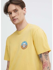 Bombažna kratka majica Billabong moška, rumena barva, ABYZT02233