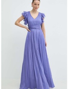 Svilena obleka Nissa vijolična barva, RS14802
