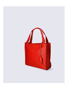Večja sodobna živo rdeča usnjena torbica za čez ramo Darci Little VERA PELLE