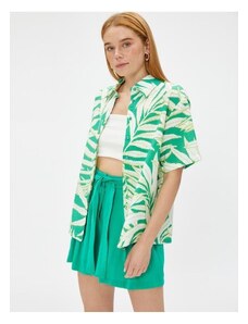 Koton Tropical Print Shirt Short Sleeve Relax Fit