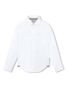 Otroška bombažna srajca BOSS bela barva