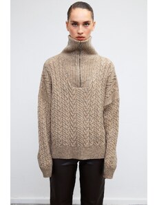 VATKALI Turtleneck pleteni pulover z zadrgo