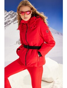Trendyol Red Winter Essentials/smučarska kolekcija Vodoodporna napihljiva jakna s kapuco