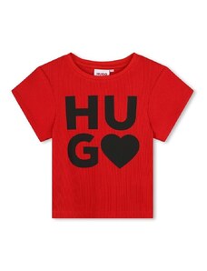 Otroška kratka majica HUGO rdeča barva