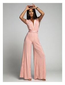 FASARDI Powder-coloured jumpsuit tied in several ways