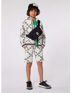 Otroške bombažne kratke hlače Karl Lagerfeld bež barva