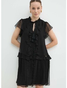 Svilena obleka Nissa črna barva, RC14888