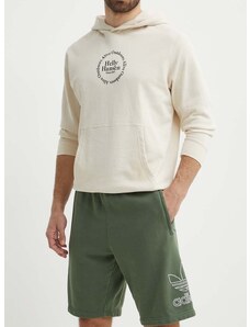 Bombažne kratke hlače adidas Originals zelena barva, IR8004