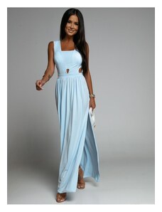 FASARDI Maxi blue dress with cut-outs