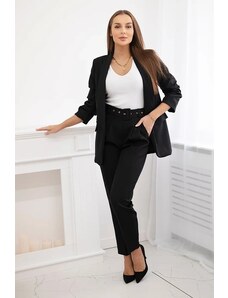 FASARDI Elegant black jacket and trouser set