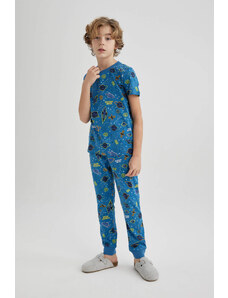 DEFACTO Boy Patterned Short Sleeve 2 Piece Pajama Set