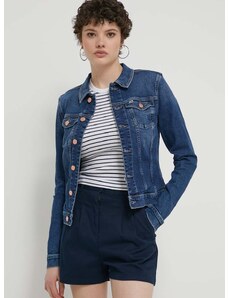 Jeans jakna Tommy Jeans ženska, mornarsko modra barva, DW0DW17959