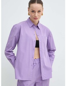 Bombažna srajca MAX&Co. ženska, vijolična barva, 2416111044200