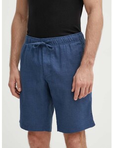 Lanene kratke hlače Tommy Hilfiger mornarsko modra barva, MW0MW34498