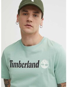 Bombažna kratka majica Timberland moška, zelena barva, TB0A5UPQEW01