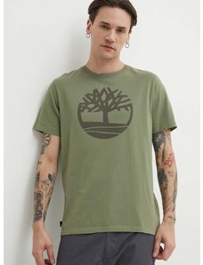 Bombažna kratka majica Timberland moška, zelena barva, TB0A2C2RAP61
